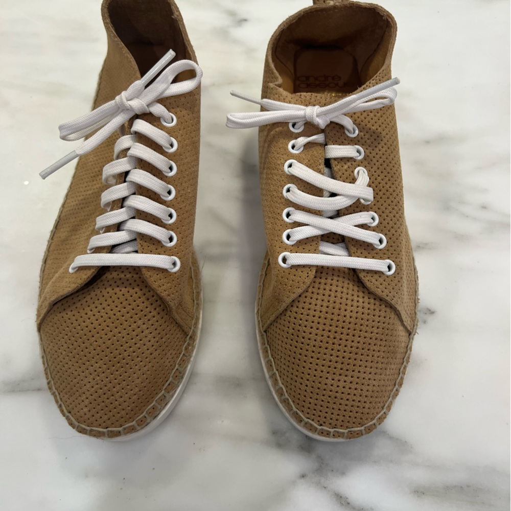 Andre Assous leather Oxford espadrille 9.5 NEW